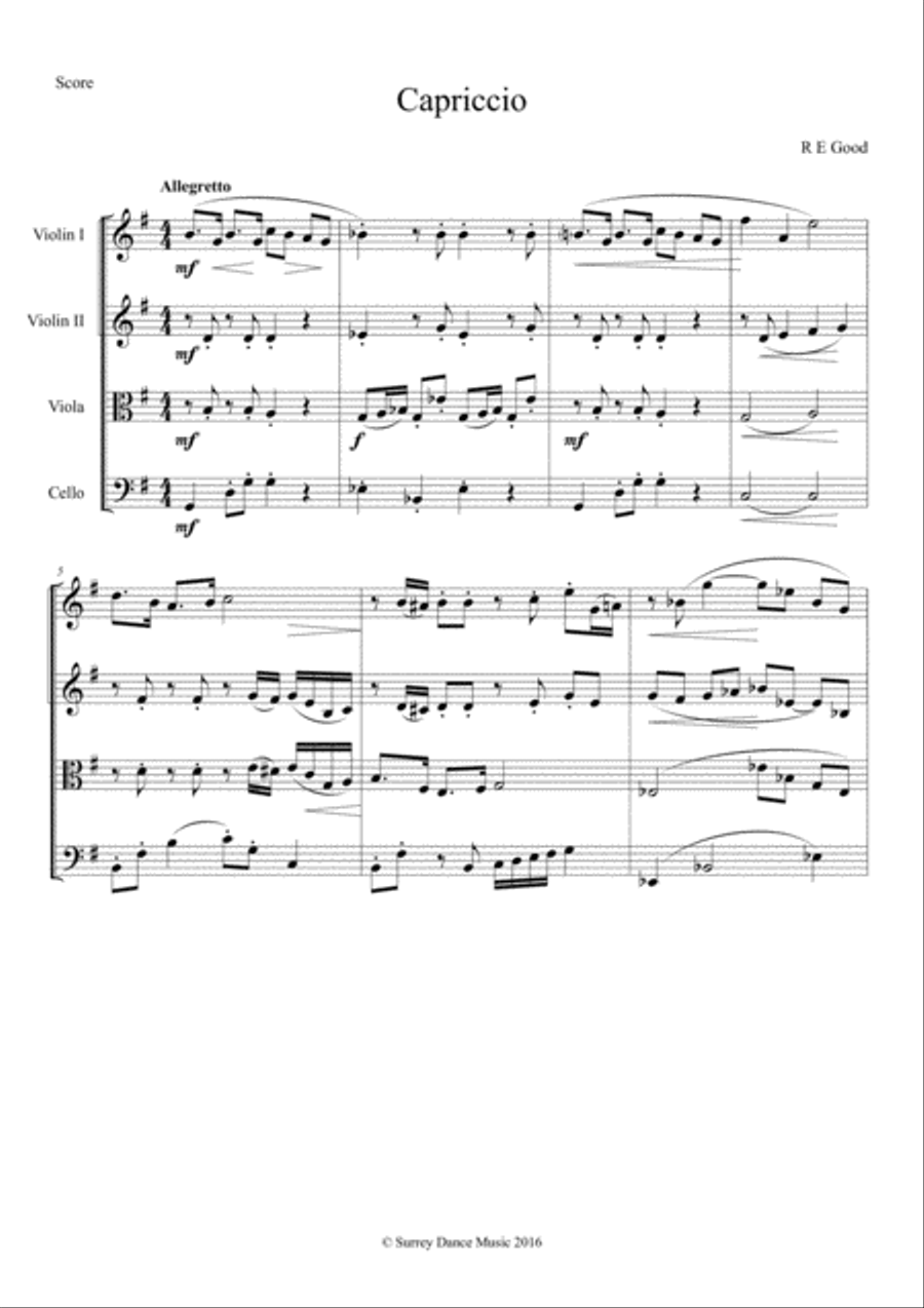 Capriccio String Quartet scores gallery preview page 1