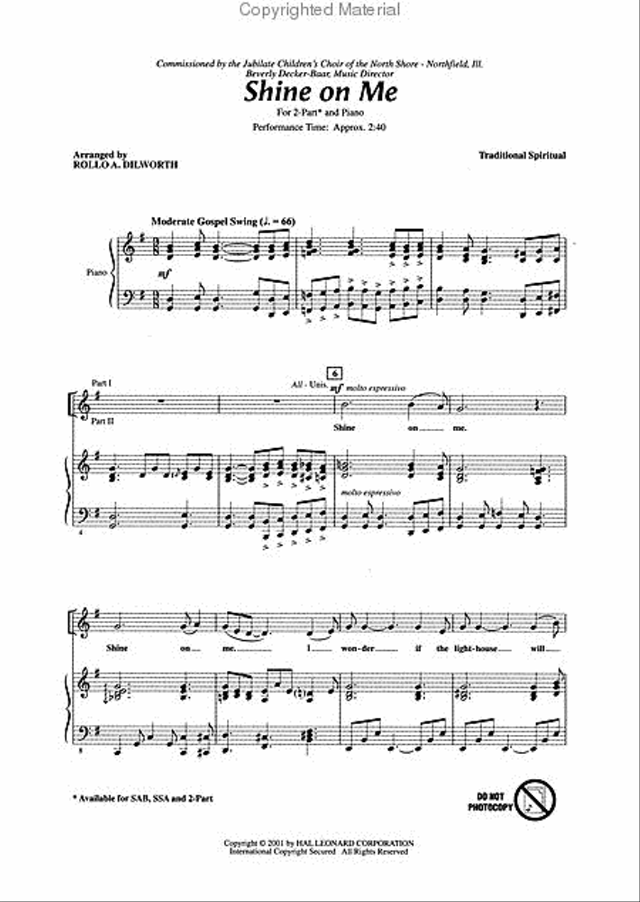 Shine on Me Shine on Me 2-Part scores gallery preview page 2
