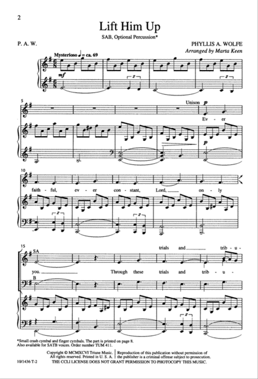 Lift Him Up 3-Part scores gallery preview page 2