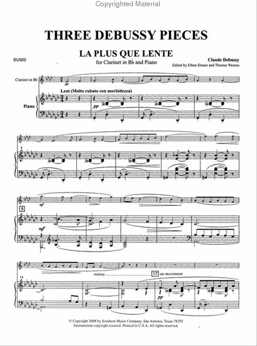 Three Debussy Pieces Three Debussy Pieces B-Flat Clarinet scores gallery preview page 2