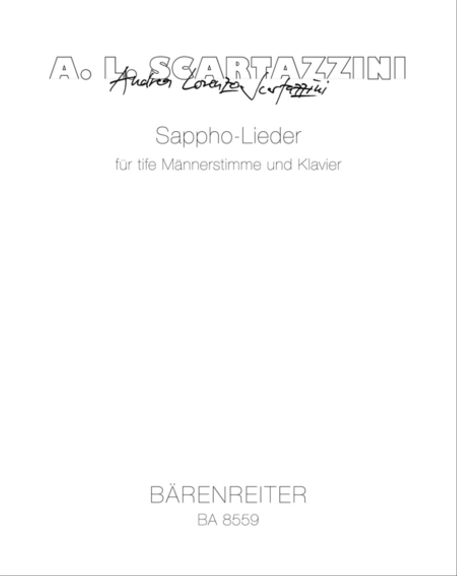 Sappho Lieder for low male Voice and Piano Bass Voice scores gallery preview page 1