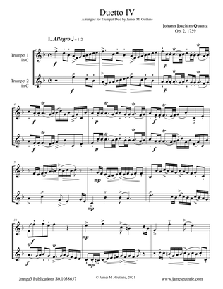Quantz: Duetto Op. 2 No. 4 for Trumpet Duo