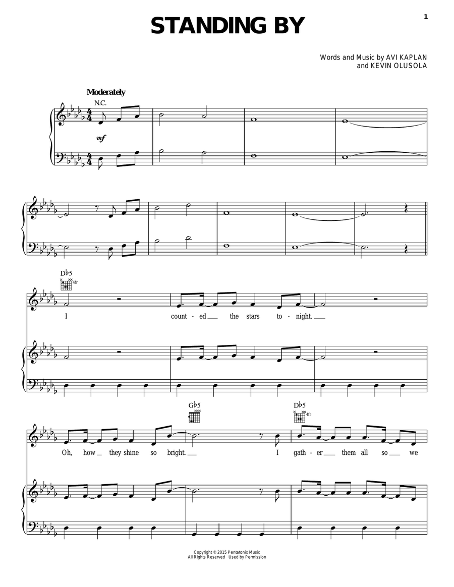 Standing By A Cappella scores gallery preview page 1
