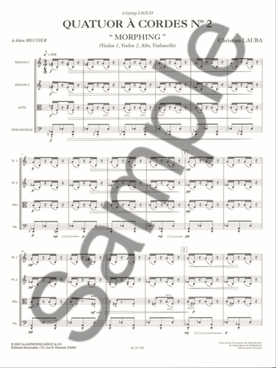 Quatuor A Cordes No.2 'morphing' (quartet-strings) School and Community scores gallery preview page 2