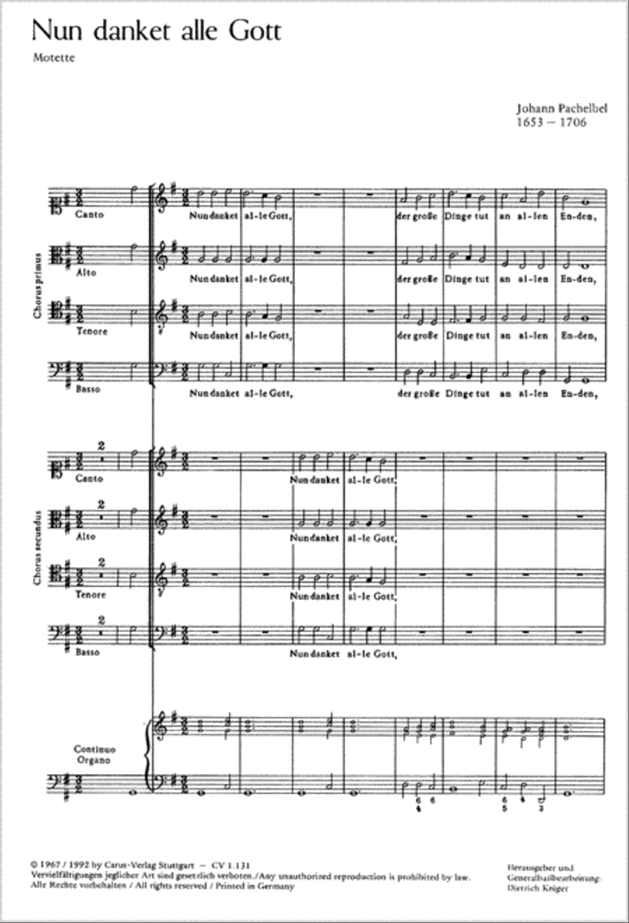 Now thank we all our God (Nun danket alle Gott) 4-Part scores gallery preview page 1