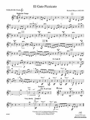 El Gato Pizzicato: 3rd Violin (Viola [TC])