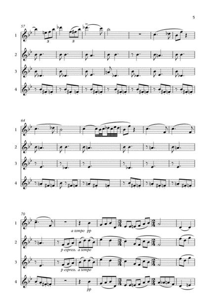 ANDANTE CANTABILE from Quartet Op.11 for 4 flutes - TSCHAIKOVSKY image number null