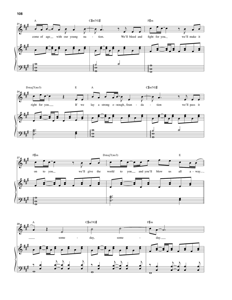 Dear Theodosia (from Hamilton) Piano, Vocal scores gallery preview page 3