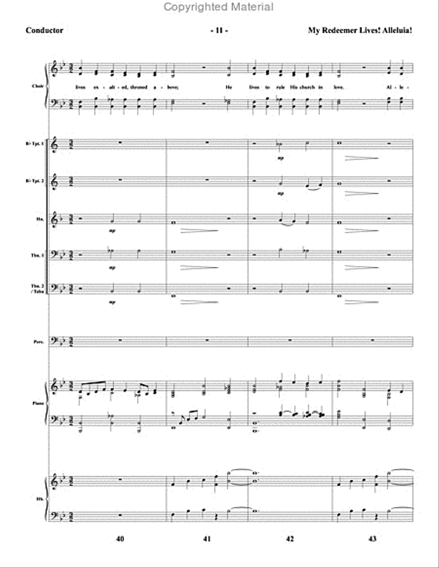 My Redeemer Lives! Alleluia! - Brass and Percussion Score and Parts Choir scores gallery preview page 12