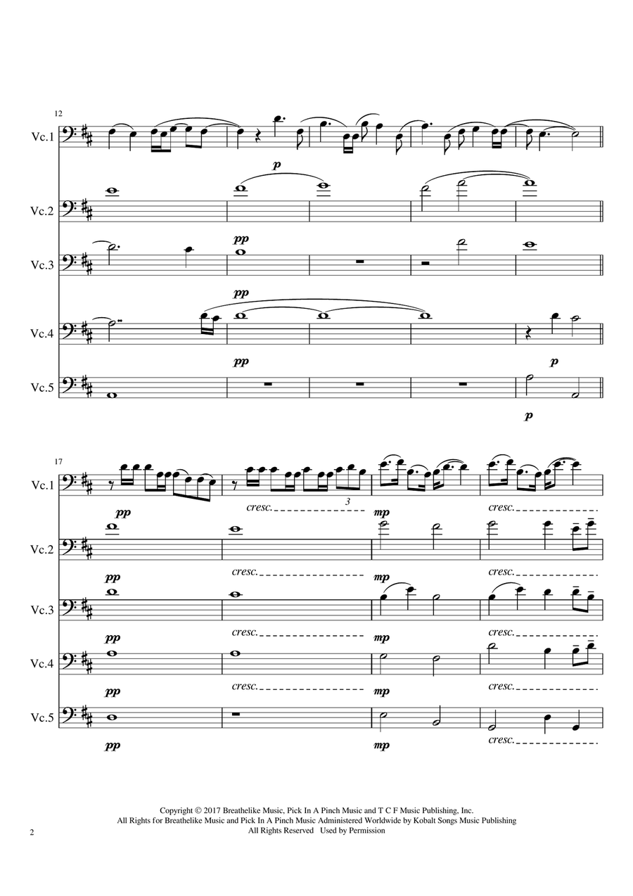 Never Enough Cello Solo scores gallery preview page 2