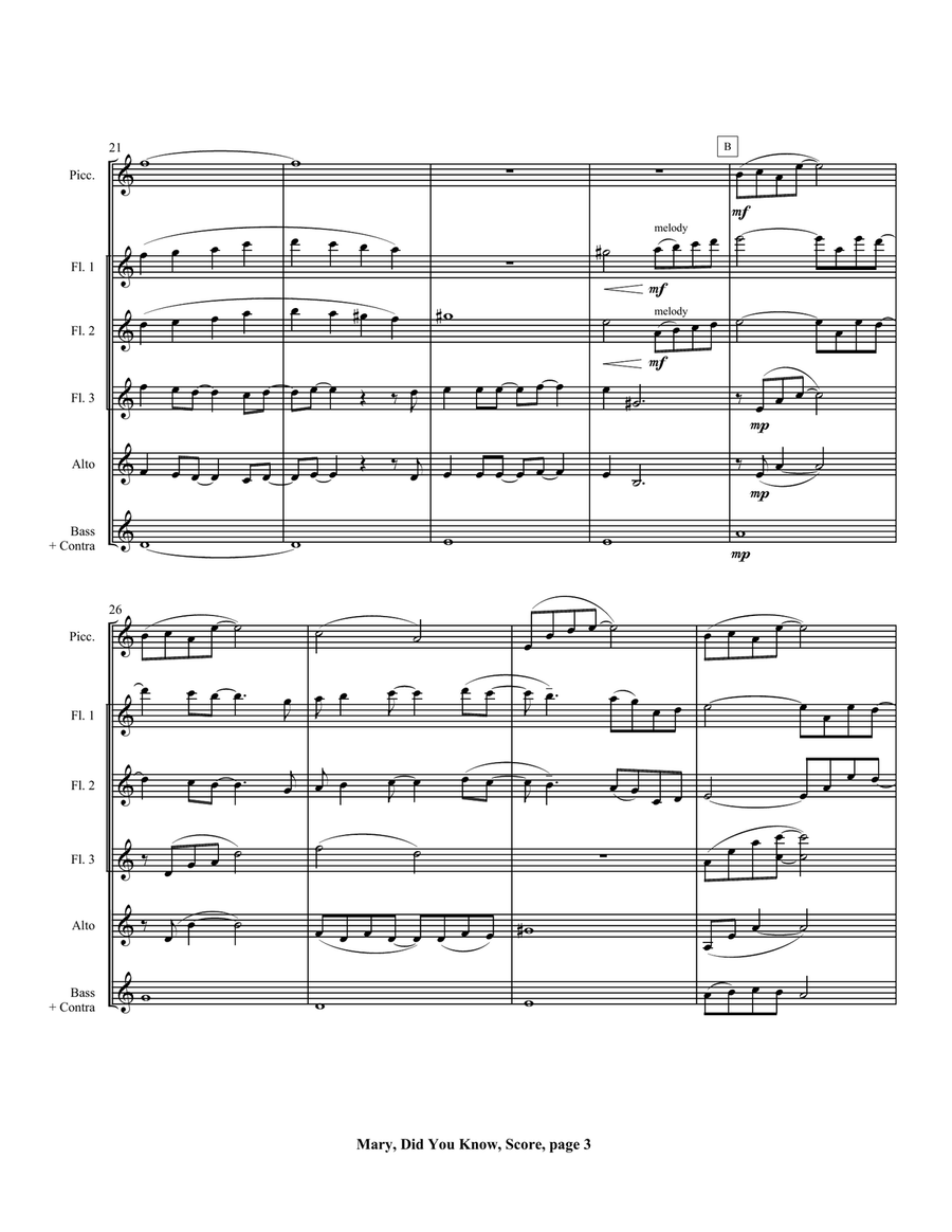 Mary, Did You Know? Woodwind Ensemble scores gallery preview page 5