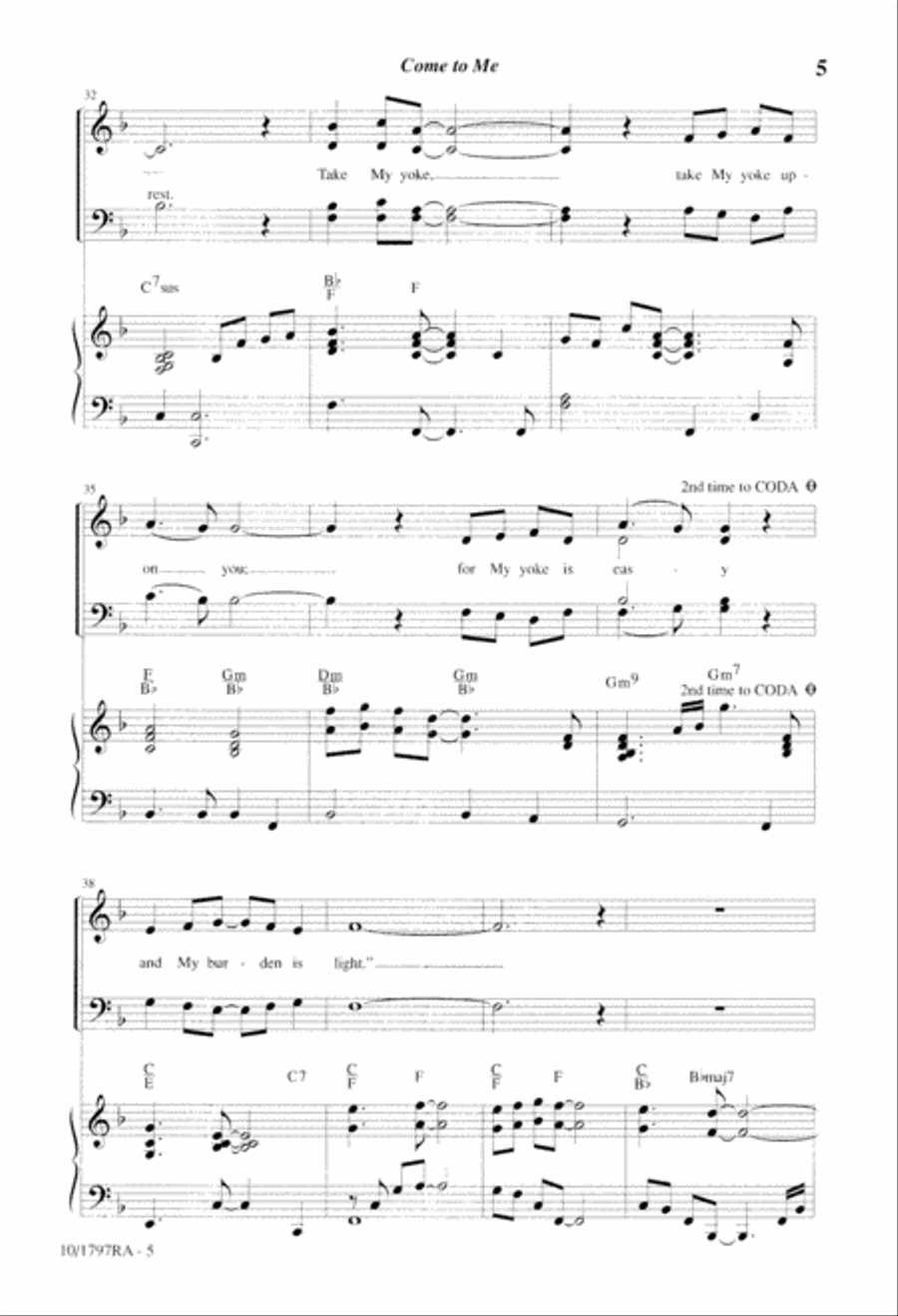 Come to Me 4-Part scores gallery preview page 5
