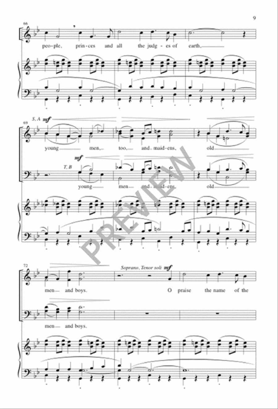 Laudate Dominum de caelis 4-Part scores gallery preview page 8