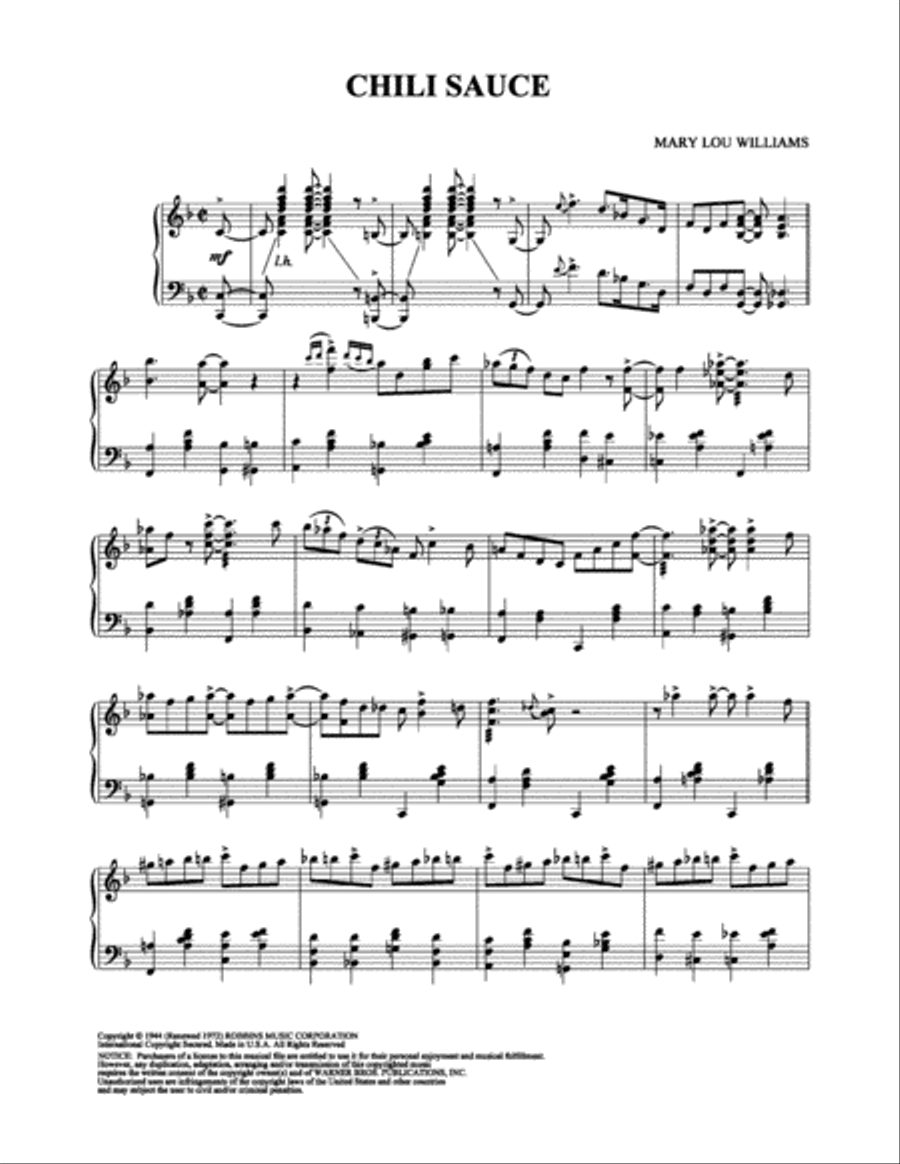 Chili Sauce Chili Sauce Piano Solo scores gallery preview page 1