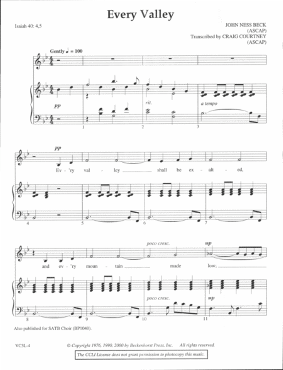 Sacred Songs of John Ness Beck - low voice Low Voice scores gallery preview page 2