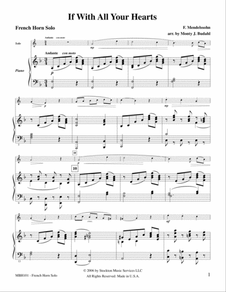 If With All Your Hearts Piano Accompaniment scores gallery preview page 1