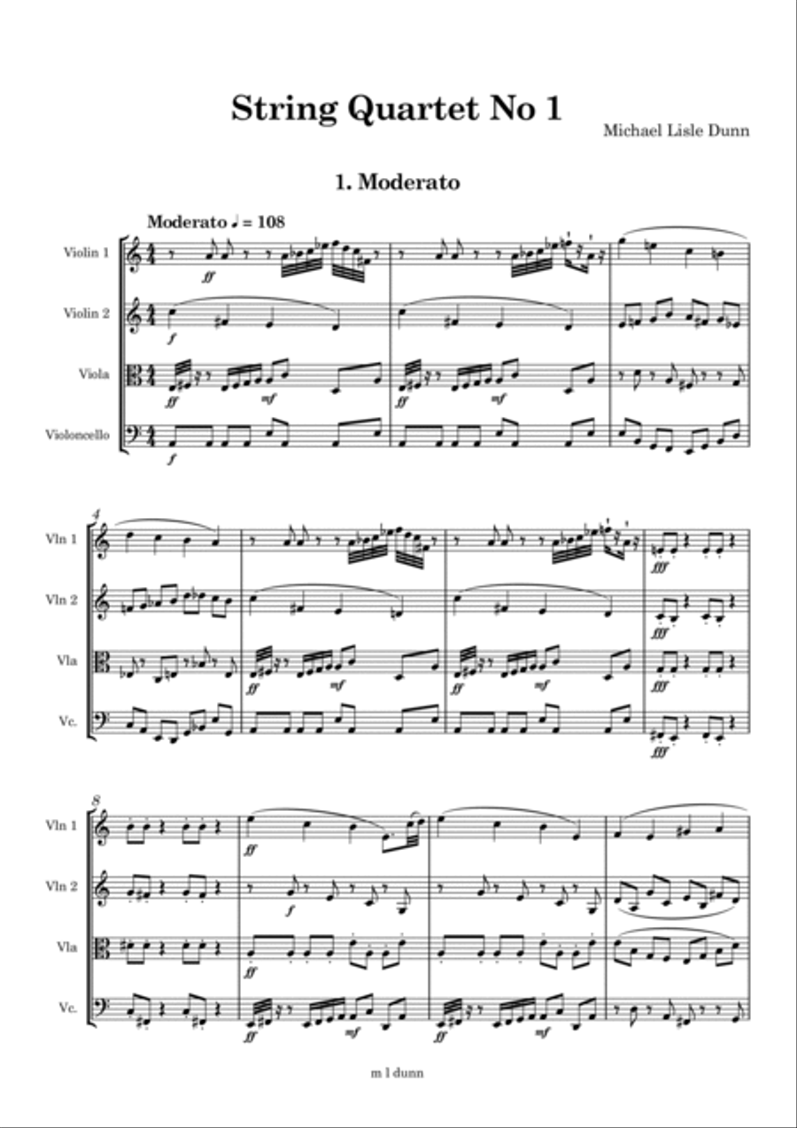 String Quartet No 1 String Quartet scores gallery preview page 2