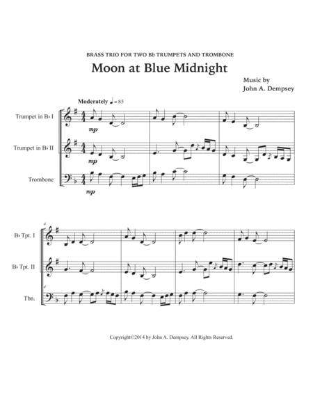 Moon at Blue Midnight (Brass Trio for Two Trumpets and Trombone) image number null