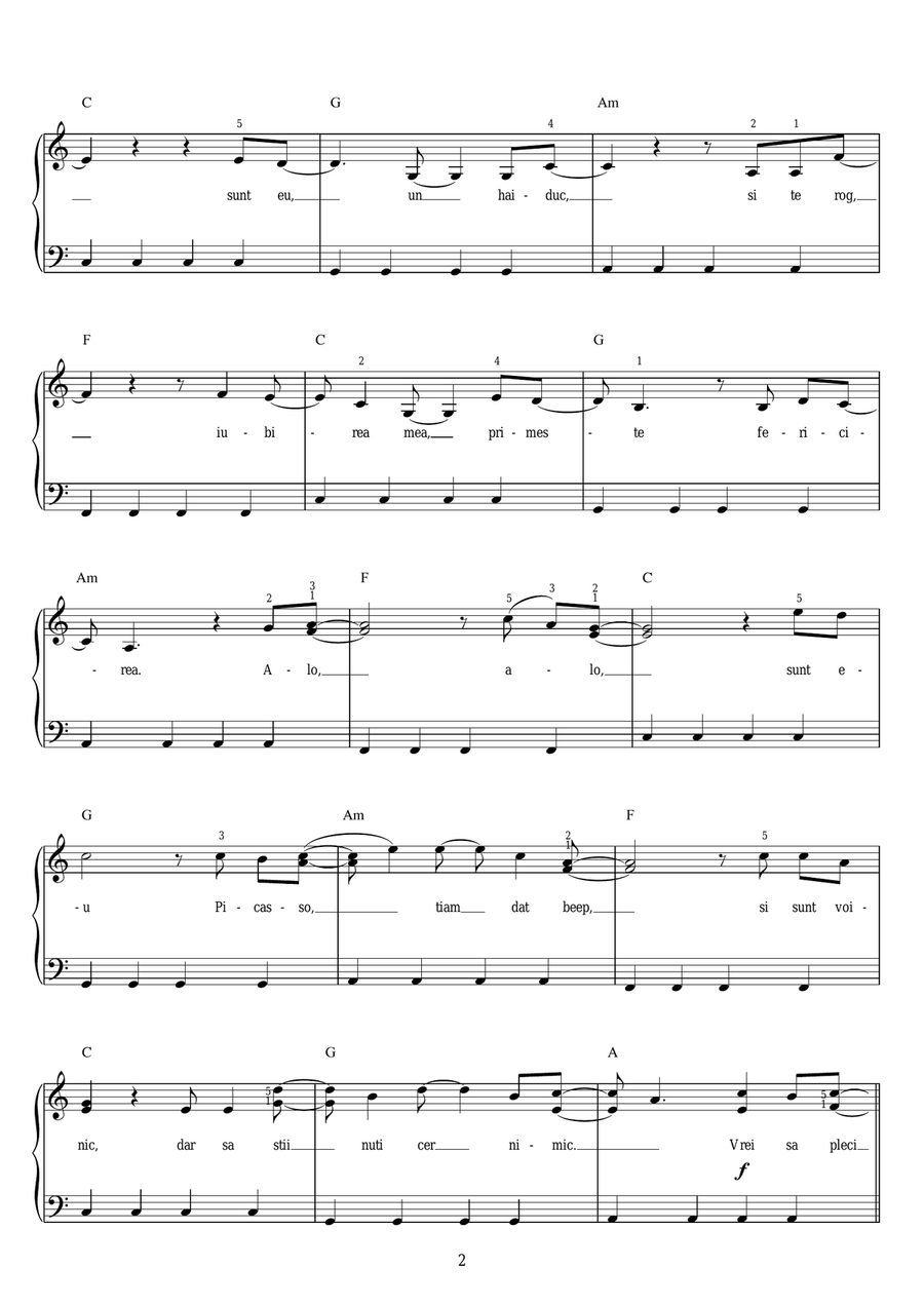 Dragostea Din Tei Dragostea Din Tei Piano, Vocal scores gallery preview page 2
