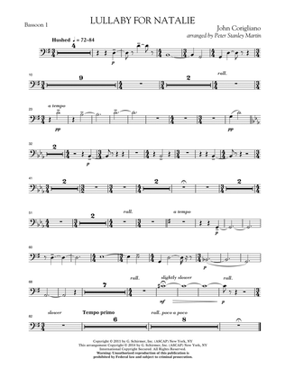 Lullaby for Natalie (arr. Peter Stanley Martin) - Bassoon 1