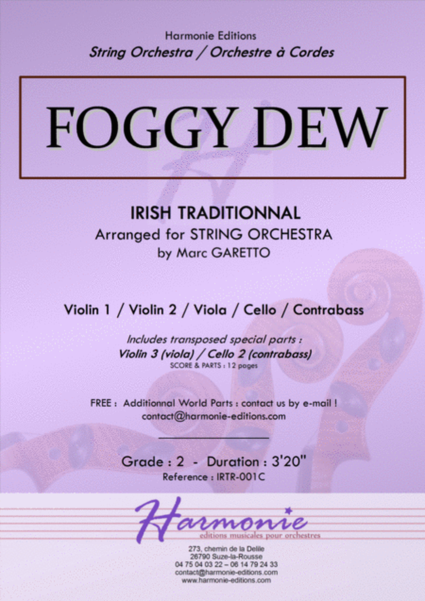 FOGGY DEW - Irish Traditionnal - 1840 - Arranged for String Orchestra by Marc GARETTO image number null