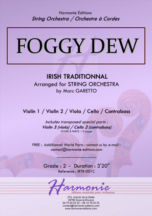 FOGGY DEW - Irish Traditionnal - 1840 - Arranged for String Orchestra by Marc GARETTO