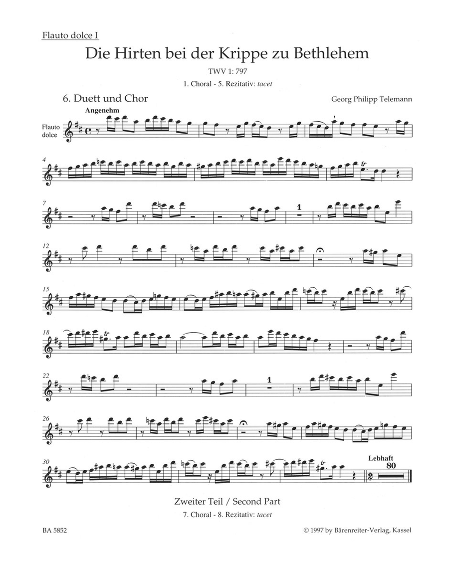 Die Hirten bei der Krippe zu Bethlehem TWV 1:797 Bassoon scores gallery preview page 1