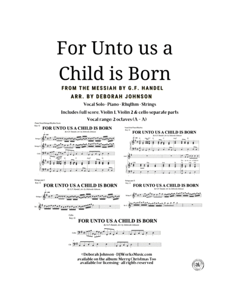For Unto Us a Child is Born - Full Score image number null