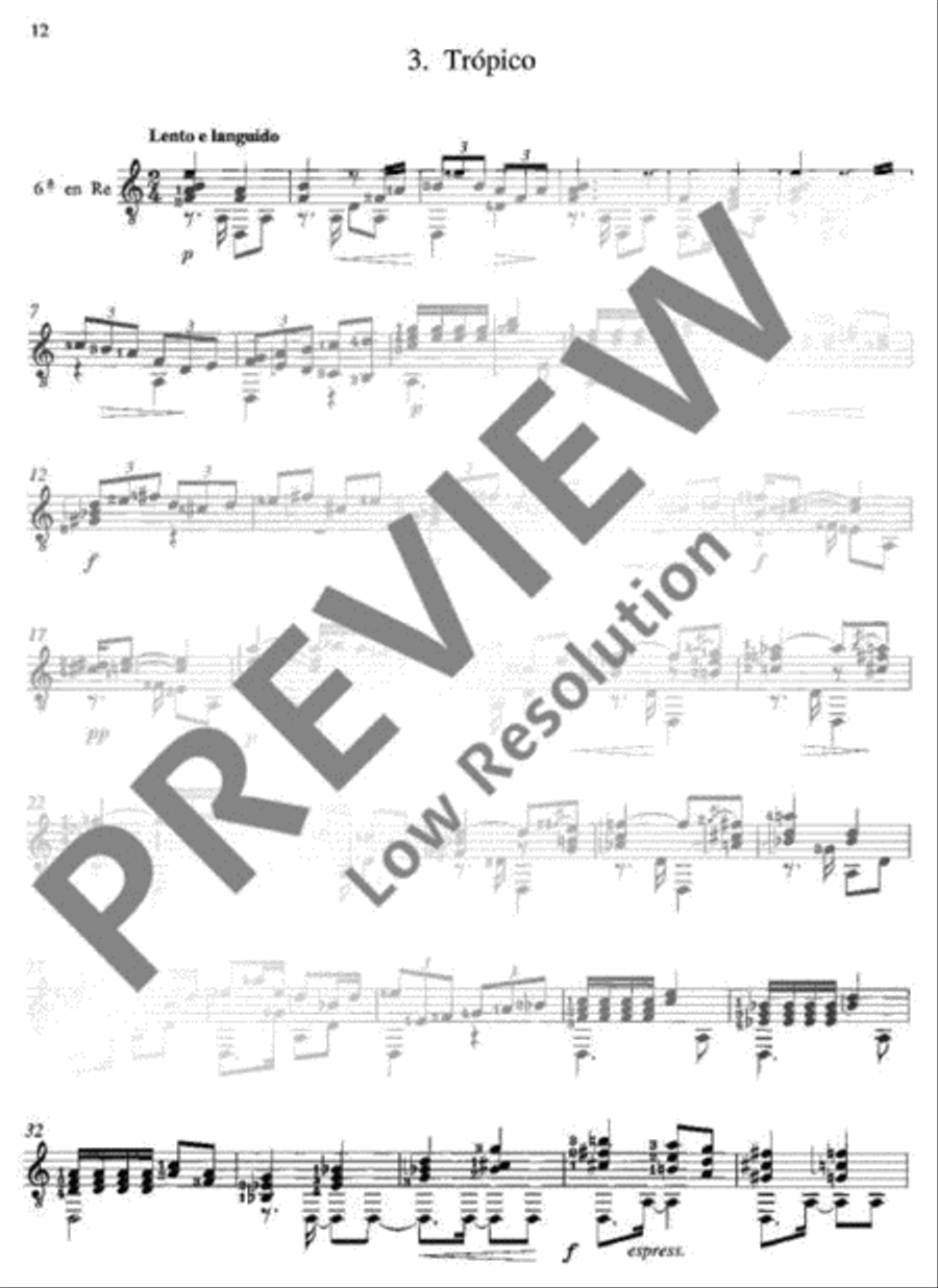 Cuatro Piezas Classical Guitar scores gallery preview page 13