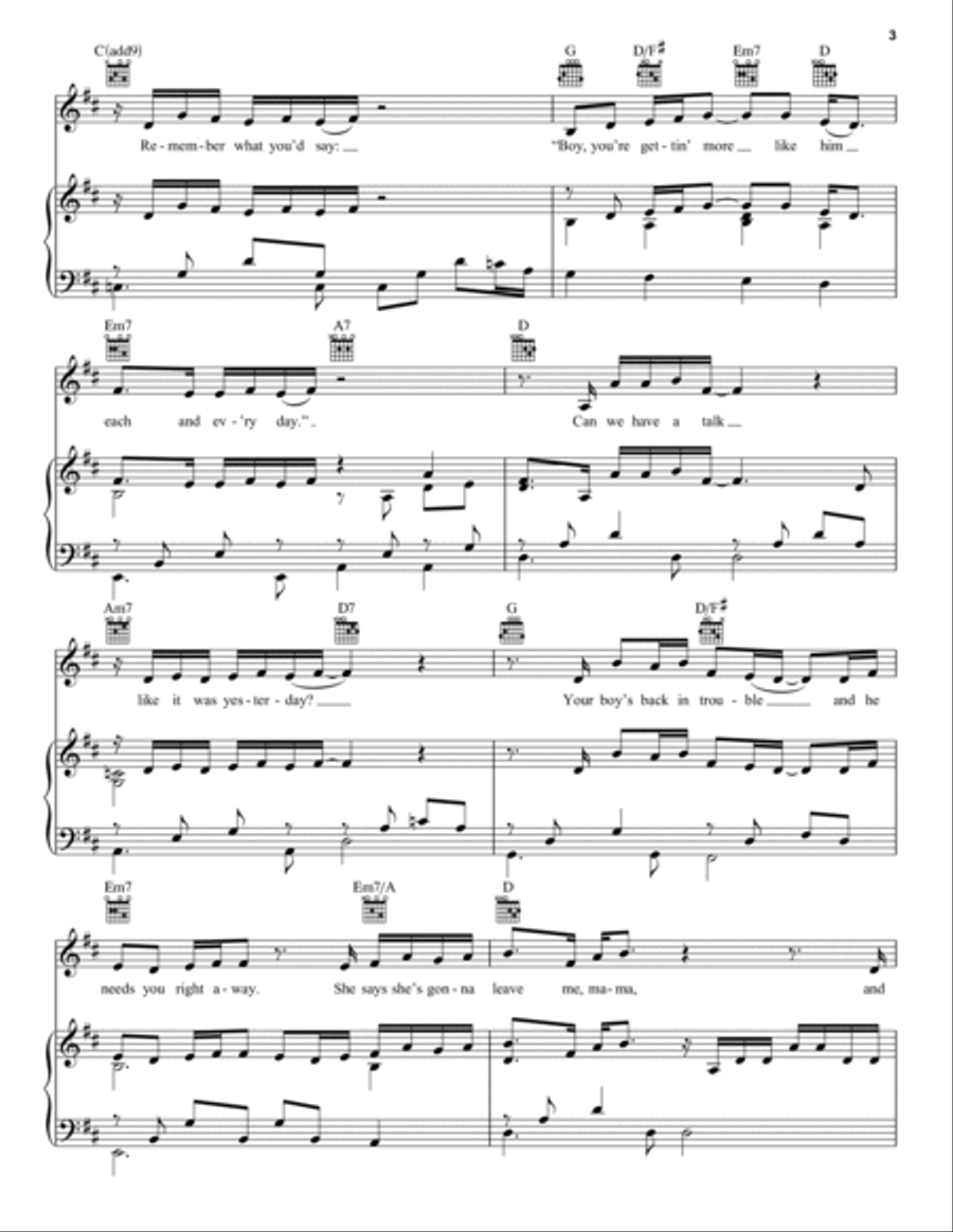 So Much Like My Dad Piano, Vocal, Guitar scores gallery preview page 3