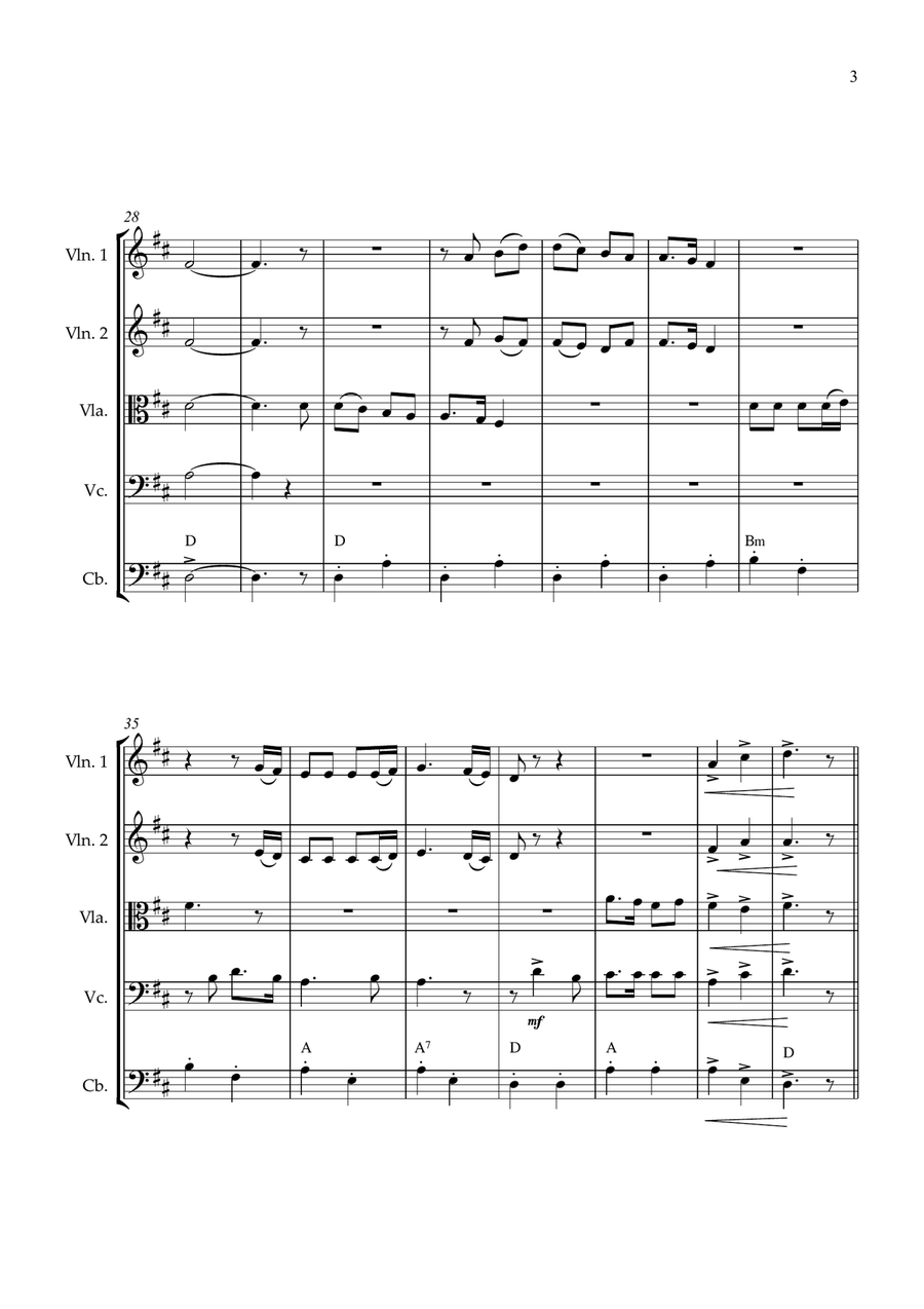 Joy To The World String quintet intermediate String Quintet scores gallery preview page 3