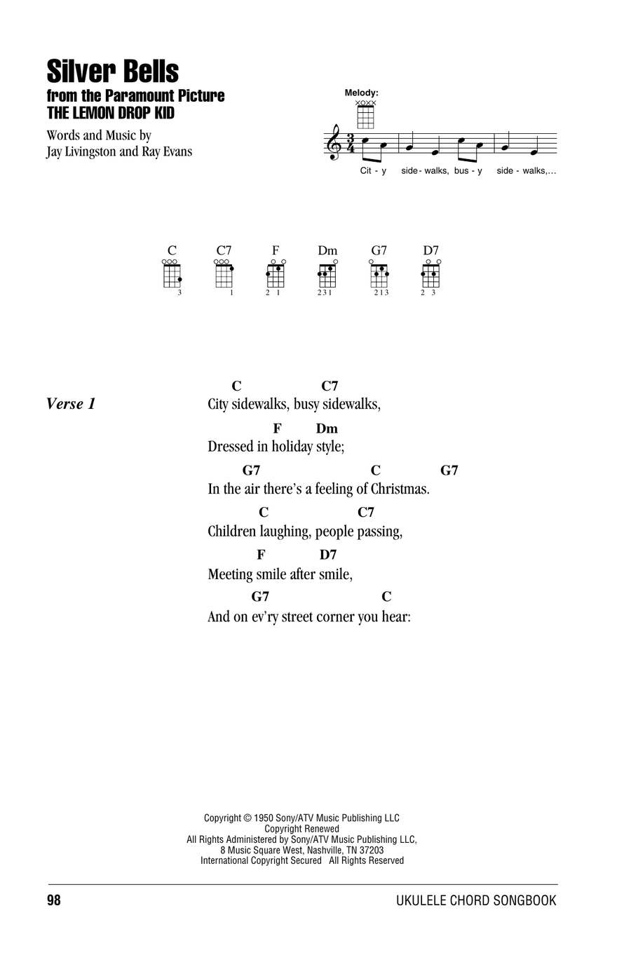 Silver Bells Silver Bells Ukulele scores gallery preview page 1
