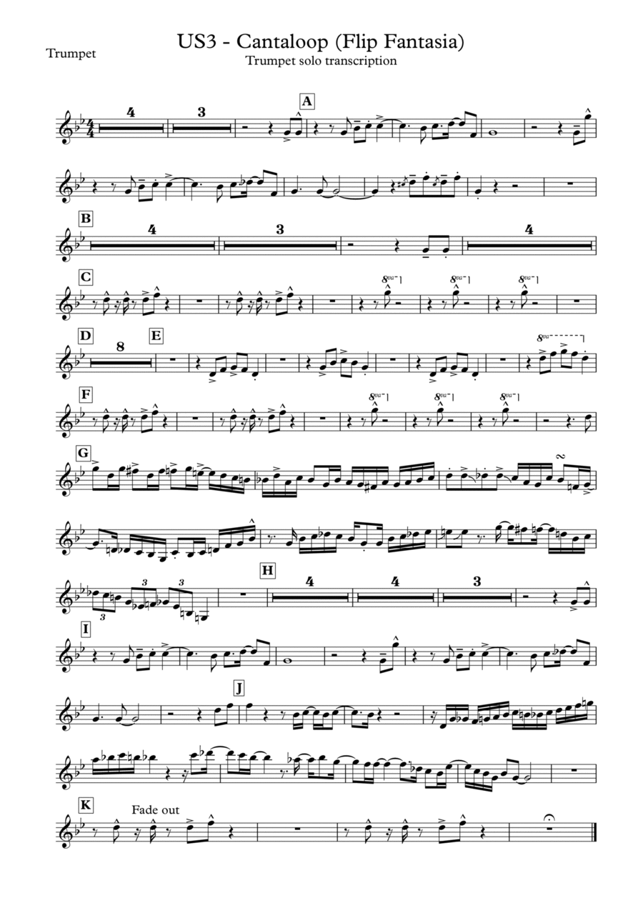 Cantaloop (flip Fantasia) Trumpet Solo scores gallery preview page 1