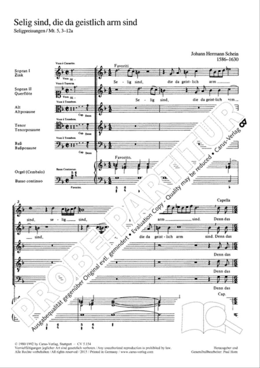 Selig sind, die da geistlich arm sind SSATB scores gallery preview page 4