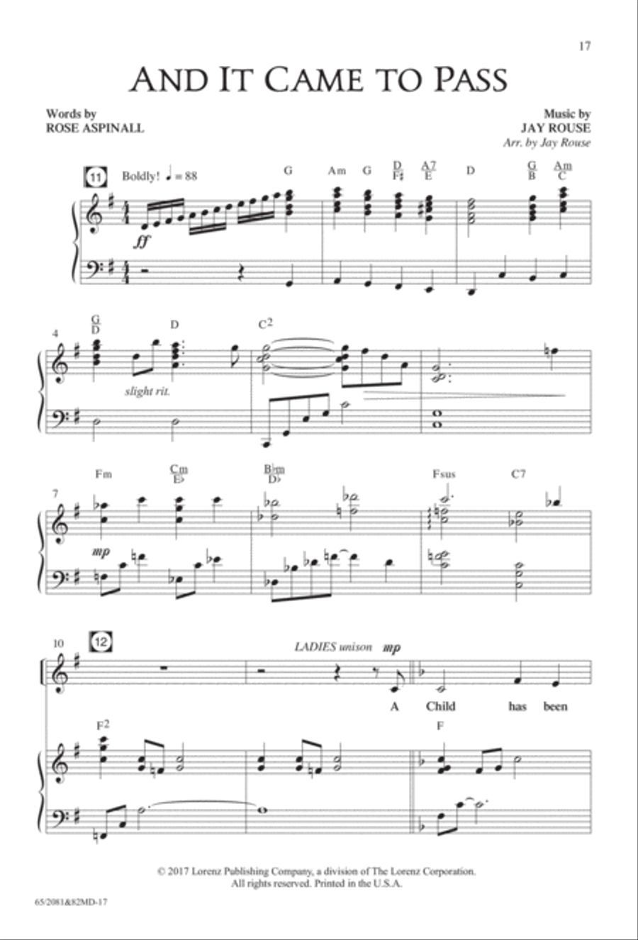 And It Came to Pass, Emmanuel - SATB Score with Performance CD image number null