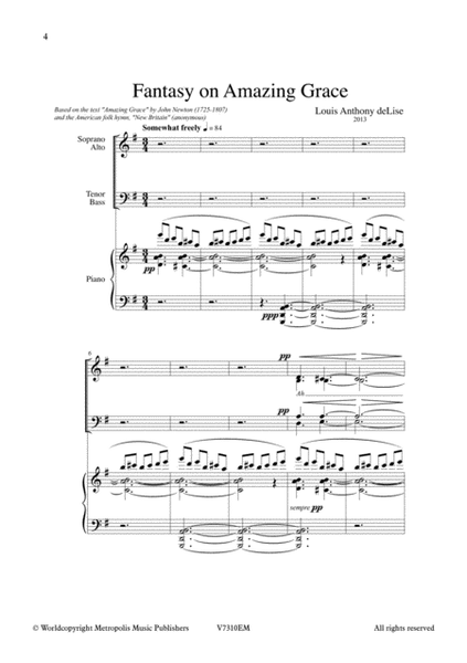 Fantasy on "Amazing Grace" for SATB Choir and Piano