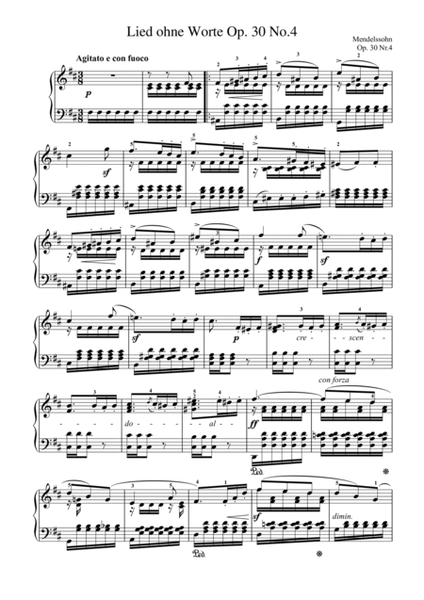 Mendelssohn-Lied ohne Worte Op. 30 No.4(Piano) image number null