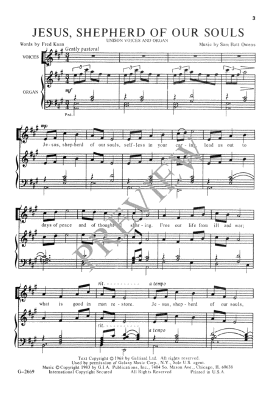 Jesus, Shepherd of Our Souls Unison Choir scores gallery preview page 4