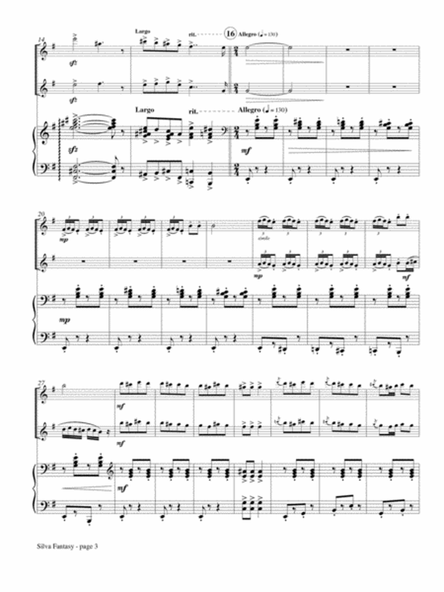 Silva Fantasy for Two Flutes and Piano