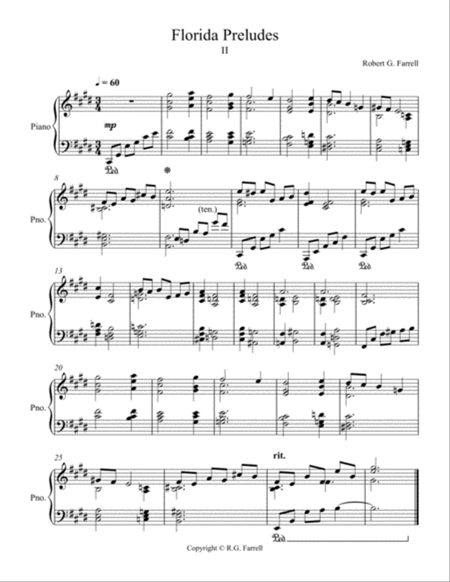 Florida Preludes #2 Piano Solo scores gallery preview page 1