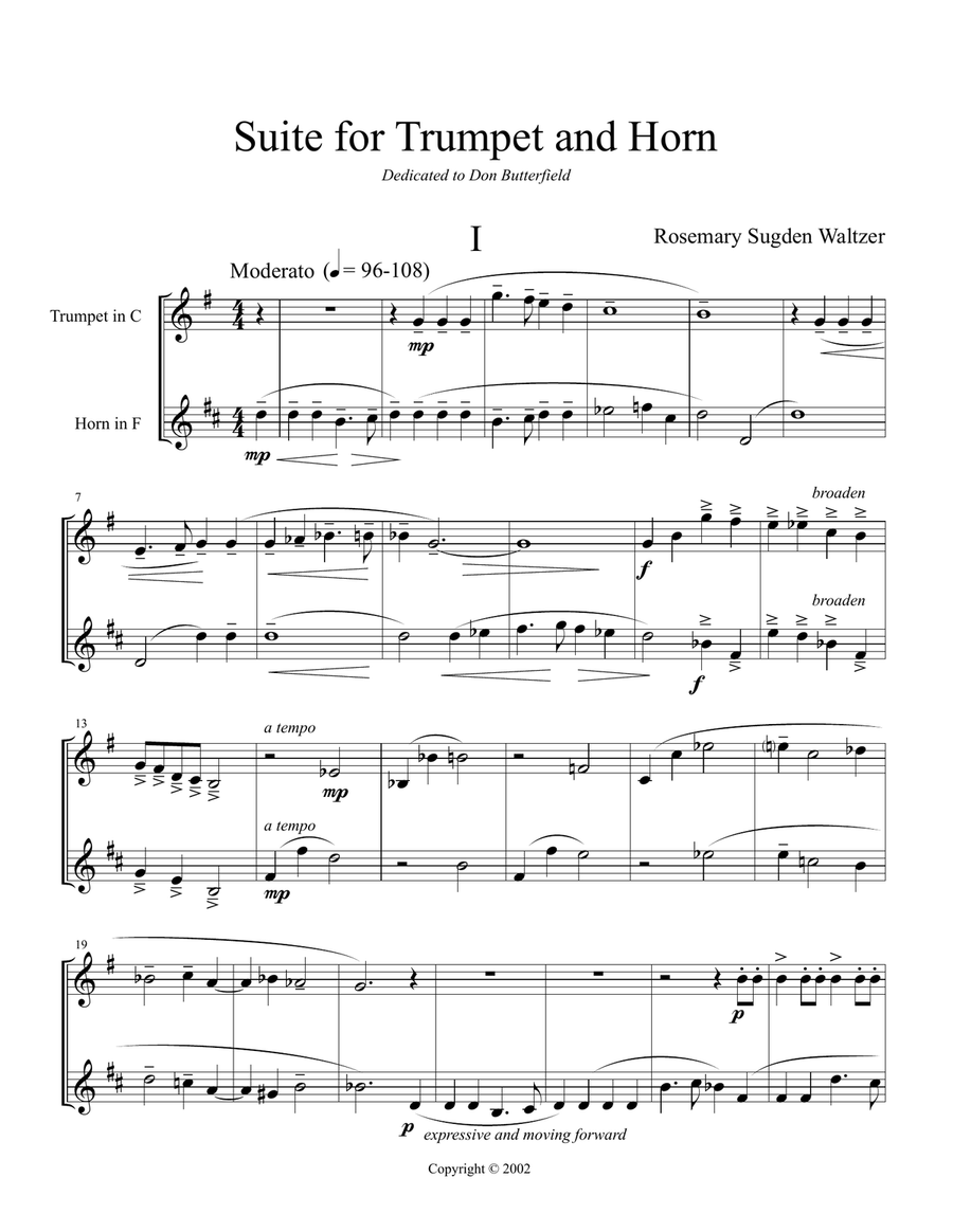 SUITE for TRUMPET and HORN Brass Ensemble scores gallery preview page 2