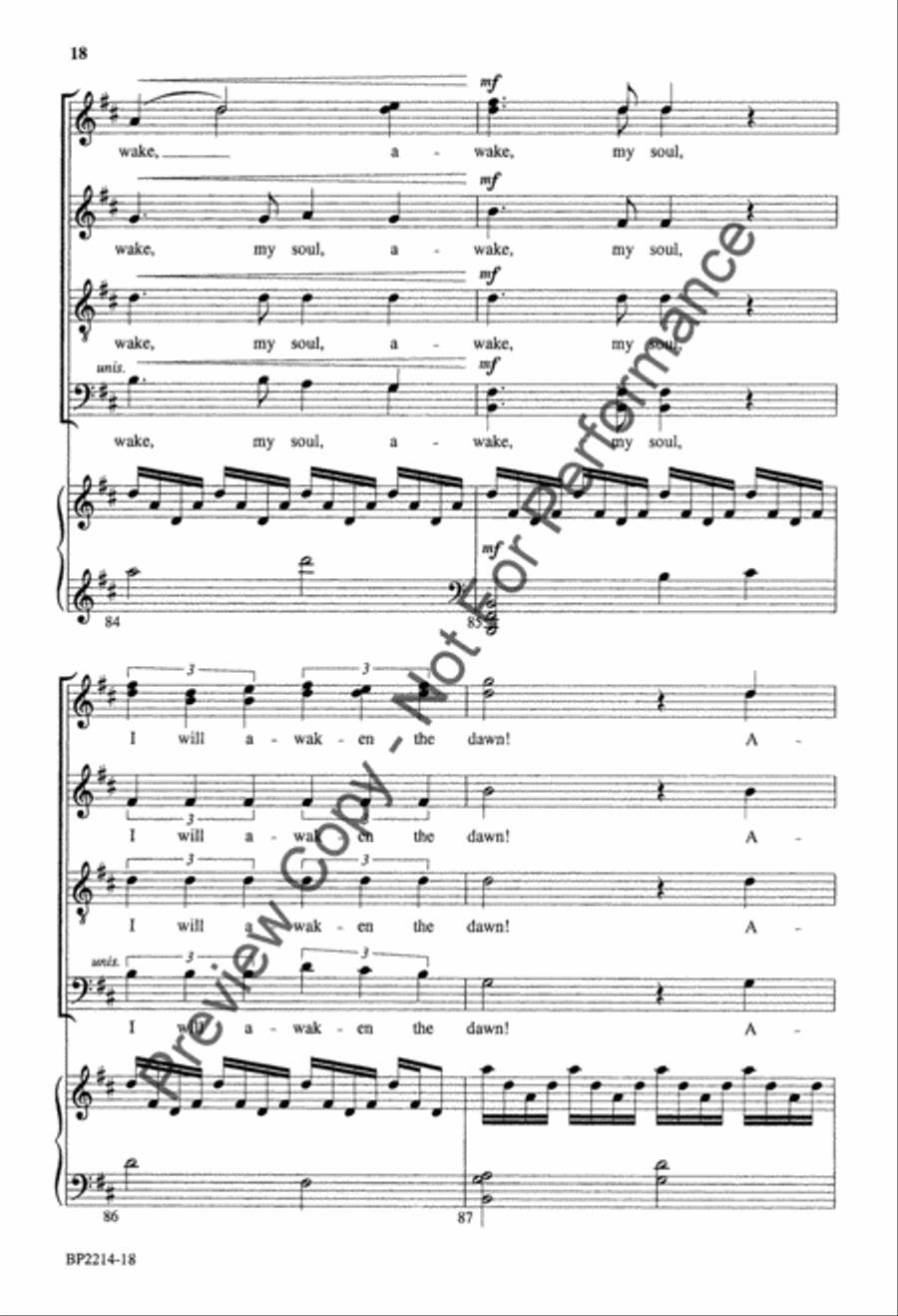 Awake, My Soul - Hagenberg 4-Part scores gallery preview page 17