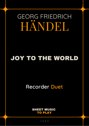 Joy To The World - Recorder Duet (Full Score and Parts)