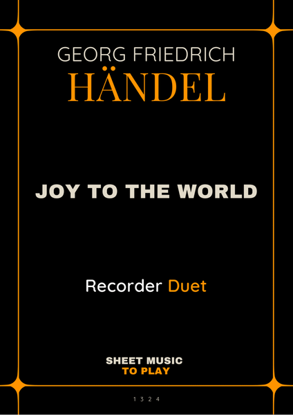 Joy To The World - Recorder Duet (Full Score and Parts) image number null