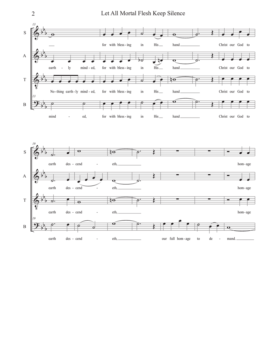 Let All Mortal Flesh Keep Silence (SATB)