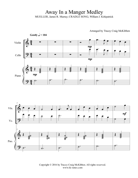 Away In A Manger Medley for Violin/Cello Duet image number null
