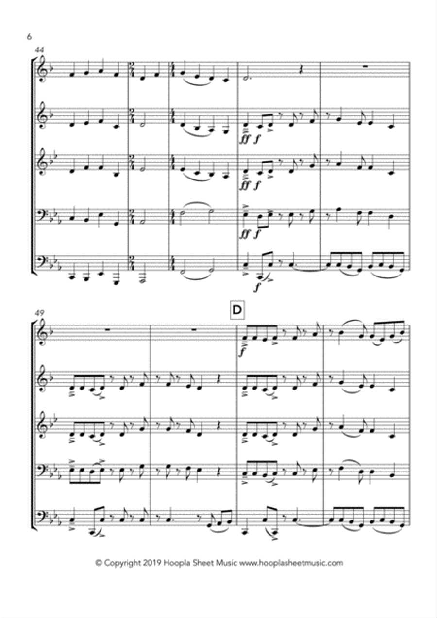 Emmanuel Rock (O Come, O Come Emmanuel) Brass Ensemble scores gallery preview page 6