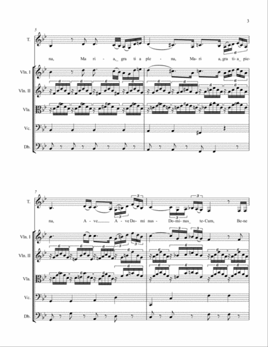 Ave Maria by Franz Schubert - an Easter Selection. string quintet or quartet or orchestra with solo String Quartet scores gallery preview page 3