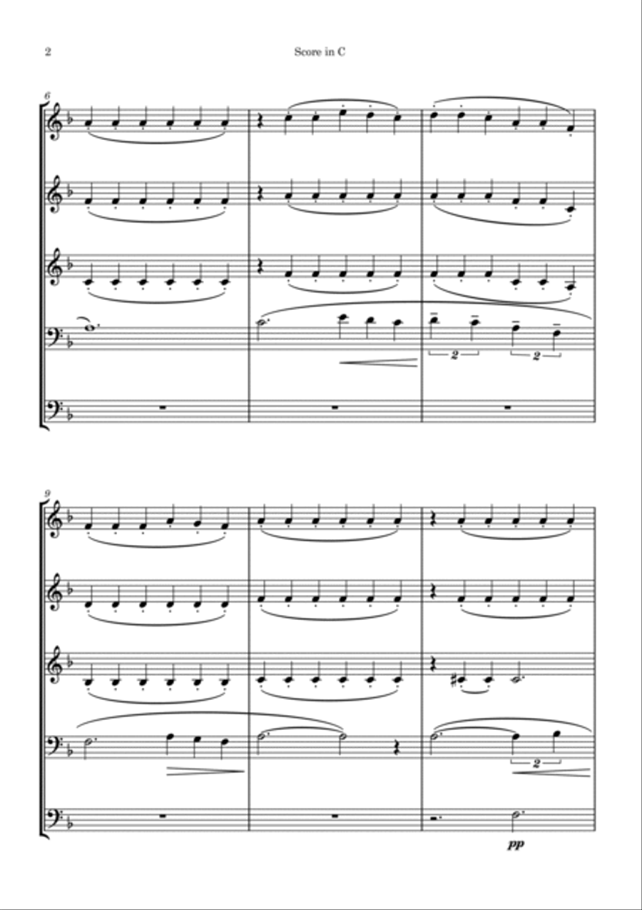 Grieg: Til våren - To the Spring (Brass Quintet) Brass Quintet scores gallery preview page 2