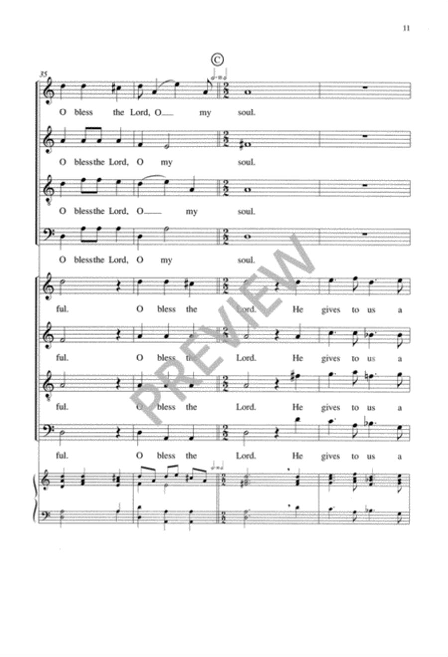 O Bless the Lord O Bless the Lord 4-Part scores gallery preview page 12